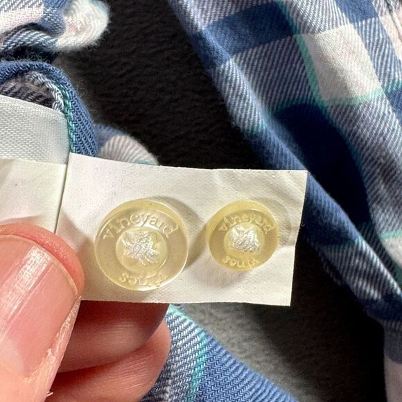 Vineyard Vines Shirt Men L Blue Pink Plaid Classic Fit Murray Button Linen Blend - Picture 11 of 12